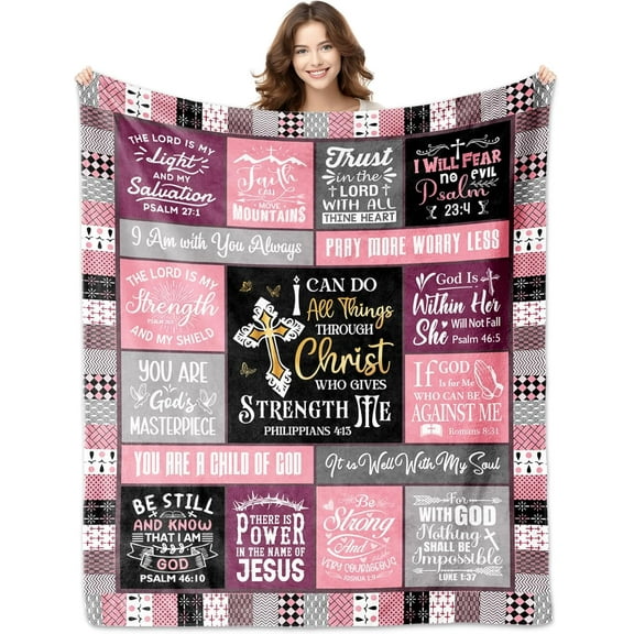 Christian Gifts for Women, Christian Gifts Blanket 60"X50", Christian Gifts for Mom, Religious Gifts for Women, Spiritual Gift for Women, Religious Gifts for Women Faith Mothers Day Christmas