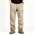 thumbnail image 3 of Men Stretch Cargo Trousers Light Multi Storage Reinforced Ripstop Field Travel Pants S-XL（1 piece）, 3 of 10