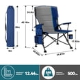 thumbnail image 2 of SUNSPIRE Oversized Camping Folding Chair 2-Pack, Heavy Duty XL Padded Portable Chair with Cup Holder Side Pocket for Outdoor Beach Sports Fishing Blue, 2 of 7