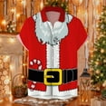 thumbnail image 2 of SRZYMJ Mens Christmas Shirts Funky Button Down Shirts Party Aloha Shirt Santa Print Holiday Hawaiian Tops, 2 of 4