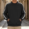 thumbnail image 6 of Gytharion Men's Contrast Stripe Sweatshirts Crew Neck Kangaroo Pockets Ribbed Cuffs Comfortable Pullovers Fall Winter Sports Sweatshirts, 6 of 8