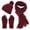 Red, variant on HNMKIU Women's Fashion Casual Solid Color Knitted Warm Woolen Hat Scarf Three Piece Winter Set Khaki - One Size