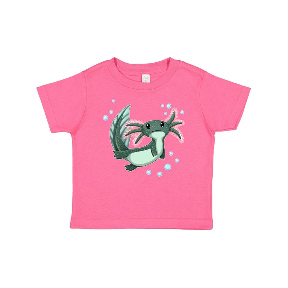 Inktastic Cute Axolotl Swimming with Bubbles Boys or Girls Baby T-Shirt