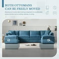 thumbnail image 5 of Modern U Shape Modular Sectional Sofa Couch With Movable Ottomans and Pillows for Living Room Apartment Office, 5 of 12
