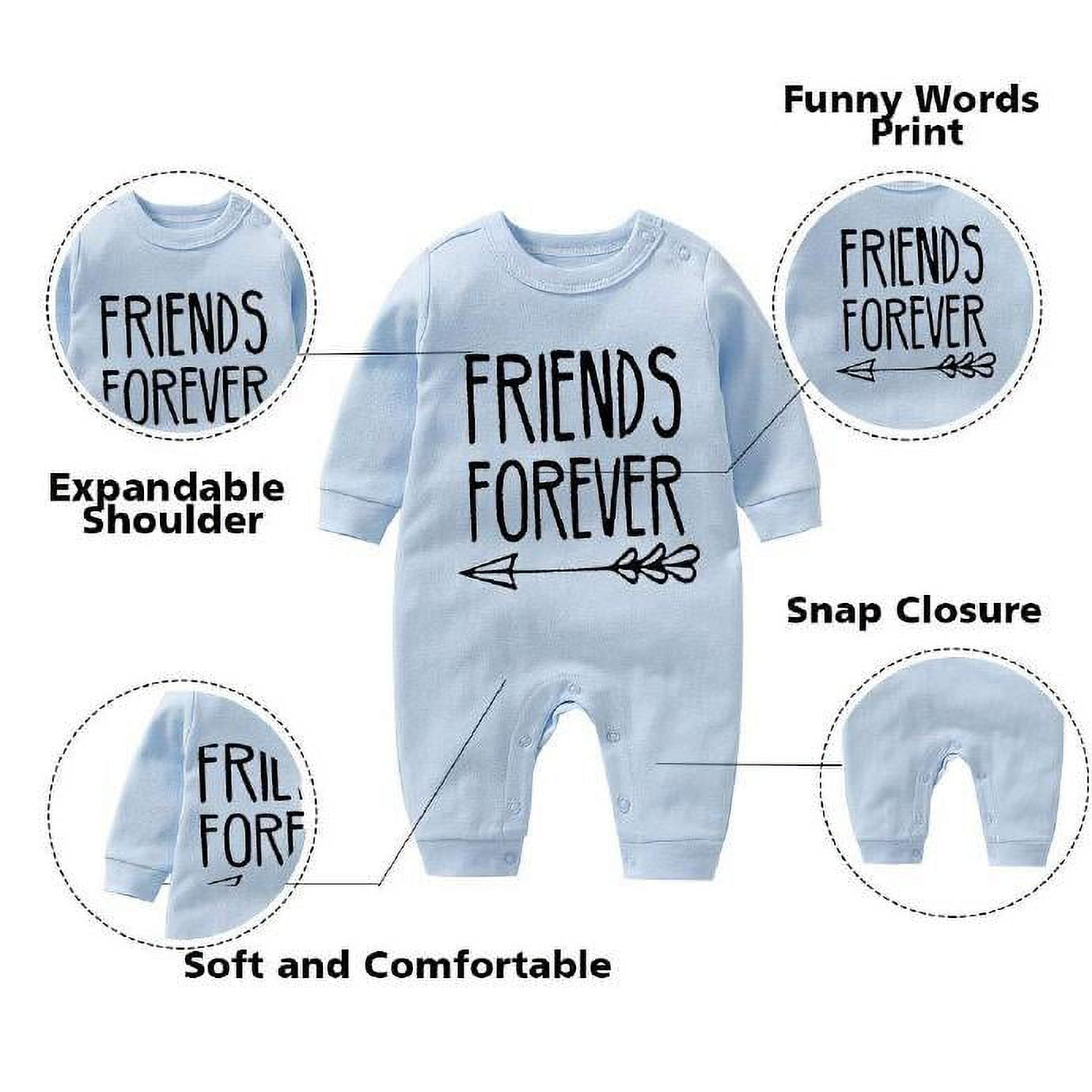 YSCULBUTOL Baby Twins Bodysuit with hat Born Together Friend Forever Baby boy Clothes Toddler Girl Clothes Baby Shower