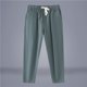thumbnail image 3 of Pantalones retro de cintura baja con cordón para hombre - Imitación de algodón y lino, informales, bolsillos, para correr, 3 of 8