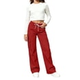 thumbnail image 5 of ZBSOKO Girls Cargo Pants Wide Leg Elastic Waist Utility Pant with Multi Pockets Straight Leg Casual Outdoor Trousers Sizes 5-15 Years, 5 of 7