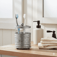 thumbnail image 2 of Autumn Alley Farmhouse Glass and Galvanized Gray Rustic Farmhouse Toothbrush Holder - Farmhouse Bathroom Accessories, 2 of 8