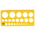 thumbnail image 1 of 2mm-40mm Diameter Range Circles Drawing Stencil Template Ruler Clear Yellow, 1 of 1