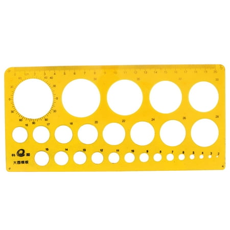 Uxcell 0.08’’-1.57’’ Diameter Range Circles Drawing Stencil Template Ruler Plastic Clear Yellow