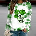 thumbnail image 2 of Luxalzxs St Patricks Day Shirt Women Clover Printed Crew Neck Sweatshirt Top Long Sleeve Casual Pullover Tops Shirt, 2 of 3