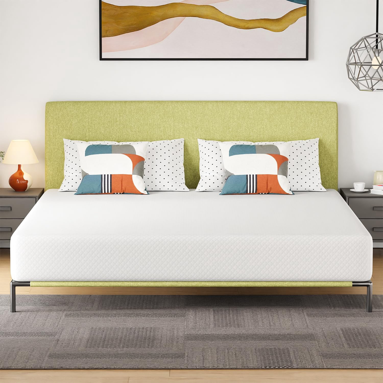 YRLLENSDAN 10 inch King Size Memory Foam Mattress Medium Firm King Mattress in a Box Fiberglass Free CertiPUR-US Certified Mattress for Pressure Relieving
