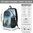 thumbnail image 3 of JIALIOU 14" Laptop Backpack Waterproof Airline Approved Stylish Casual Daypack for Travel Business College Work, Bear in Forest Night Sky Stars, 3 of 8