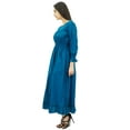 thumbnail image 3 of Bimba Women's Cotton Smocked Waist Long Casual Maxi Dress, 3 of 7