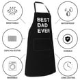 thumbnail image 6 of BBQ Funny Apron for Men - Best Dad Ever - Chef Bib Apron with 2 Pockets, Adjustable Neck Strap and 40" Long Ties - Best for Kitchen Cooking, Grilling, Baking, Gardening - Black, 6 of 7