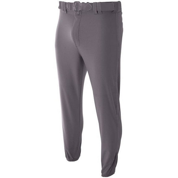 A4 Pro-Style Elastic Bottom Baseball Pant For Men in Graphite | N6178