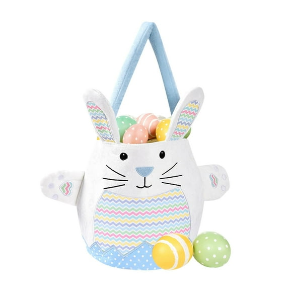 Home Textile Storage Storage Case Basket Empty Bunny Cute Basket with Handles Eggs Basket Perfect for Candy Egg Small Gift Basket with Decorative Rabbit Pattern