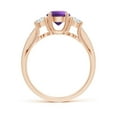 thumbnail image 2 of ANGARA Natural 0.8 Ct. Amethyst with Diamond Classic Ring in 14K Rose Gold for Women (Ring Size: 11.5), 2 of 9