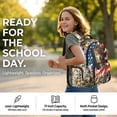 thumbnail image 6 of SEANATIVE Kids School Backpack Boys Girls Book Bag Large Capacity Lightweight School Bag with Adjustable Straps Multi Pockets Toddler Backpack, Wolf Camo Hunting Forest American Flag, 6 of 7