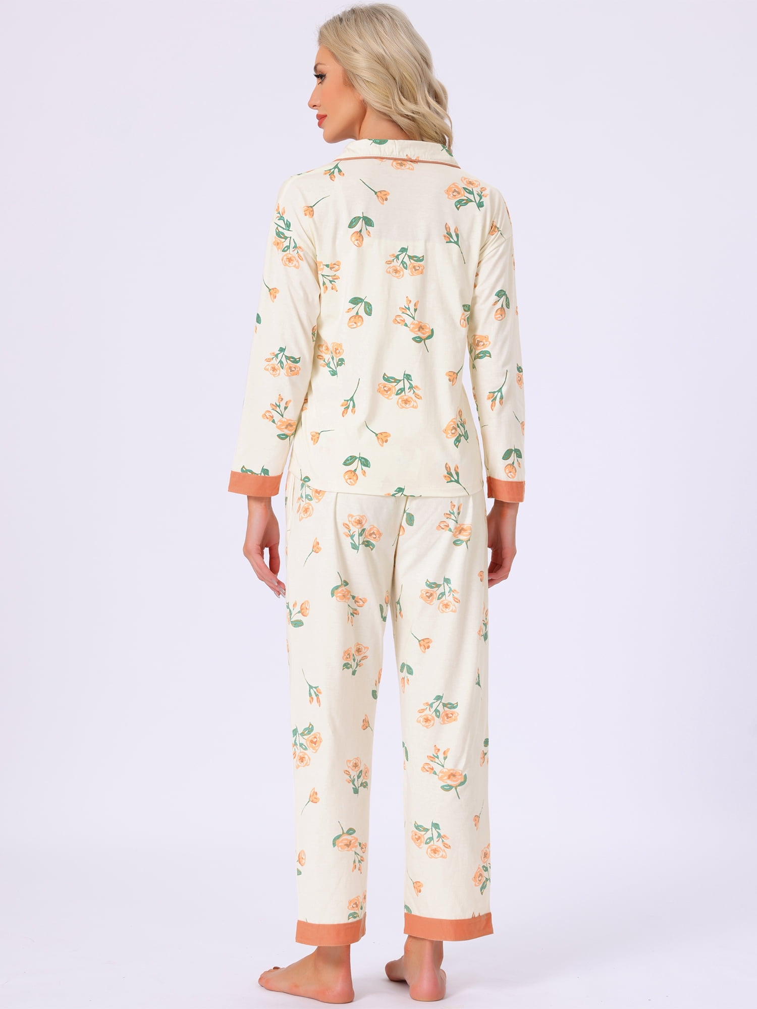 DARING DIVA Women's Nursing  Postpartum Button Down Long Sleeve Pajama Sets XL Yellow