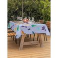 thumbnail image 3 of Outdoor Tablecloth with Umbrella Hole for Patio/Picnic/Party/Camping, Cartoon Dinosaur Waterproof Table Cloth Rectangle Table Cover Washable, Watercolor Funny Cute Dino Sun Purple (60"x 84"), 3 of 8