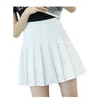 thumbnail image 3 of SUNSIOM Jupe Femme, Jupe Plissée Taille Haute Couleur Unie Tenue Décontractée, 3 of 5