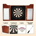 thumbnail image 6 of GSE Games & Sports Expert Solid Wood Dartboard Cabinet Set with Sisal Fiber Dartboard, Dart Scoreboard and 6 Steel Tip Darts for Target Game Indoor Game (Mahogany), 6 of 8