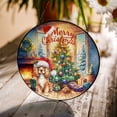 thumbnail image 3 of Merry Christmas Cocker Spaniel Santa Hat Xmas Tree Winter Holiday Stained Glass Suncatcher Cockers Dog Lover Gifts Window Hanging Sign Decor - 01013, 3 of 5