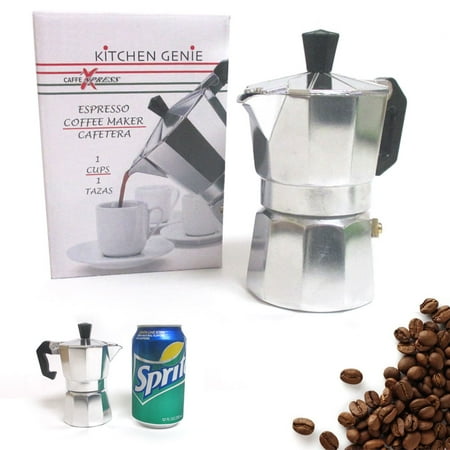 Chrome Cafetiere - Coffee Maker Cafetera Espresso Latte Coffeemaker Expresso Mini 1 Cup Brewer Pot