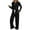 Black 1, variant on MEICHEN Pajamas for Women Set Womens Pajamas 2 Piece Sets Outfits Matching Suits Long Sleeve Sweater Long Pants Pockets Womens Sleepwear