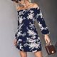 thumbnail image 1 of Vestido de moda para mujer, vestido con hombros descubiertos, vestido floral de cintura alta, vestido de manga larga, calidad inigualable, 1 of 6
