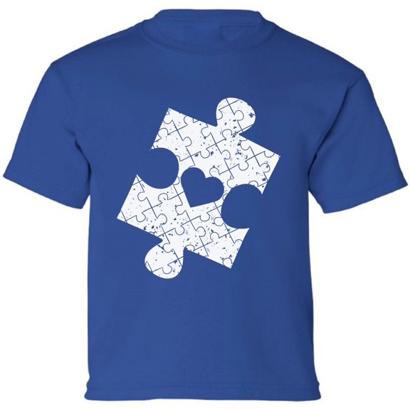 Autism Puzzle Distressed Autism Awareness Youth Shirt XS S M L XL Graphic Tee for Boys Girls