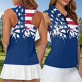 thumbnail image 4 of Garronmavis American Flag Matching Couple Golf Shirts Moisture Wicking Funny Men Women Matching Couple Golf Shirts for Casual Wear Breathable Fabric Lapel Design Soft, 4 of 6