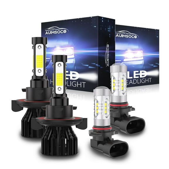 For Ford F-250 350 450 550 Super Duty 2005-2020 2021 9008/H13 H10, LED Headlight Kit Fog Light Combo 6x Replacement Halogen Bulbs, 4000LM Ultra Bright 6000K Pure White 40W High Power Lamps