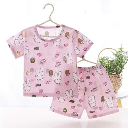 

Toddler Baby Boy Girl Clothes Summer Short Sleeve Cotton Tops+Pants 2 Pcs Outfit