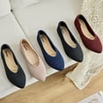 thumbnail image 6 of Ataiwee Women's Wide&nbsp;Width&nbsp;Flats&nbsp;Shoes - Casual Comfortable Breathable Soft Ladies Slip on Knitted Ballet Shoes., 6 of 8