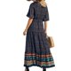 thumbnail image 3 of Txlixc - Vestido informal para mujer, diseño bohemio, manga corta, cuello en V, verano, playa, vacaciones, vestido elegante Txlixc  Casual, 3 of 4