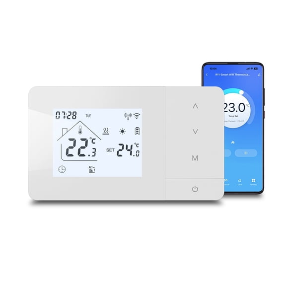 Smart WiFi Thermostat for Gas Boiler Heating /Cooling Powered by Battery/USB