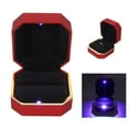 thumbnail image 4 of Lighting Ring Box, Engagement Pure Color Light Up Ring Case Luxurious  For Surprise Red, 4 of 8