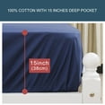 thumbnail image 4 of Unique Bargains 15' Deep Pocket Cotton Fitted Sheet Bottom Breathable Sheets Queen Navy Blue, 4 of 9
