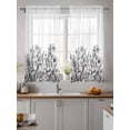 thumbnail image 2 of Wildflower Leaf Curtains 45 Inch Length,Sheer Curtains for Bedroom Living Room Window Grey Floral Botanical White Watercolor Rod Pocket Drapes Kitchen Curtains Small Half Window 42"x45" 2 Panels, 2 of 6