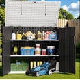 thumbnail image 2 of Homall 35 Cu ft Resin Outdoor Storage Shed - Locking Latch, Double Doors, Heavy - Duty Floor, Ideal for Patio & Backyard Garden Storage, 2 of 7