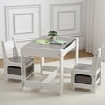 thumbnail image 5 of 4-in-1 Kids Activity Table Set, Kids Table and Chair Set with/Storage, Removable Tabletop, Chalkboard, 3-Piece Toddler Furniture Set for Art, Crafts, Drawing, Reading, Playroom, 5 of 7