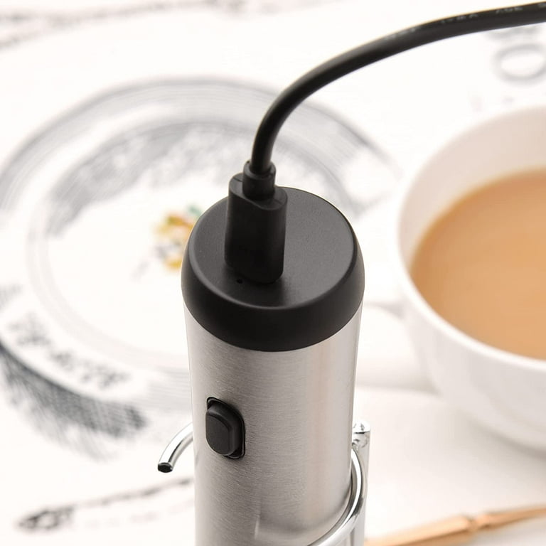 Rechargeable Milk Frother Handheld with USB-C Cable, Electric