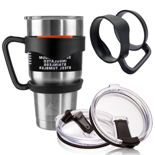 2 Pcs Tumbler Handles Spill Proof Splash Resistant Lids For