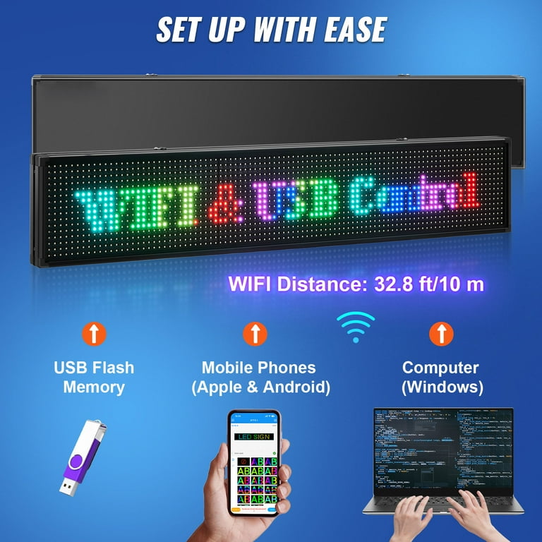 BENTISM Led Sign Led Scrolling Sign 40 x 8 inch Seven color Sign