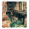 thumbnail image 3 of Ambesonne American Shower Curtain, Liberty Statue City, 69"Wx84"L, Red Grey, 3 of 5