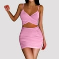 thumbnail image 2 of Vestido midi ajustado sexy para mujer: con aberturas, fruncido, poliéster-spandex, para discoteca/boda, tallas XS-L, 2 of 5