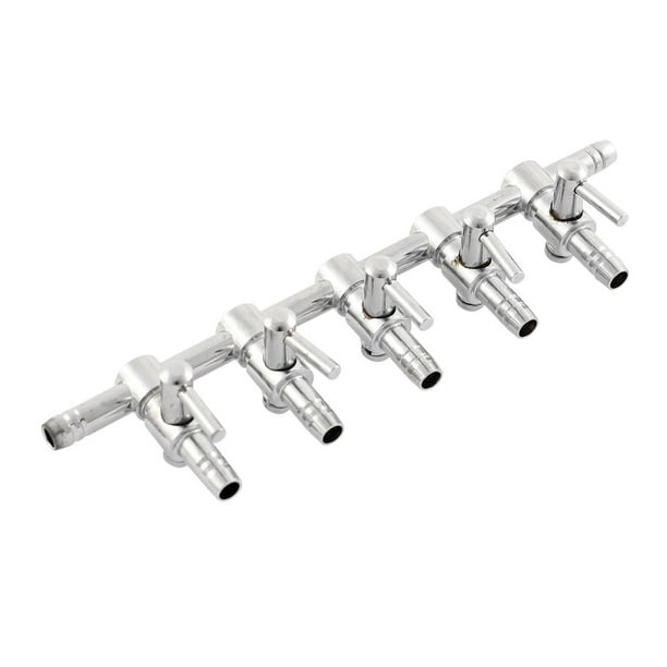 Aquarium 5 Way Inline Manifold Air Flow Pump Tubing Splitter Lever