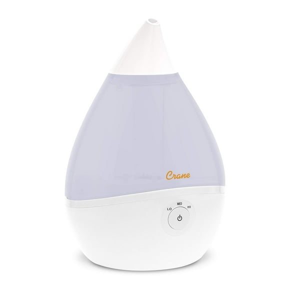 Crane Ultrasonic Cool Mist Humidifier, White Droplet